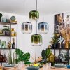 Lauden hanging light, globe light, pendant light blue, green, clear, Smoke-coloured, 4-light sources