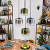 Lauden hanging light, globe light, pendant light blue, green, clear, Smoke-coloured, 4-light sources
