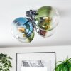 Gastor ceiling light, globe light blue, chrome, green, clear, Smoke-coloured, 4-light sources