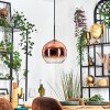 Koyoto hanging light, globe light, pendant light clear, coppery, 1-light source