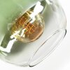 Koyoto ceiling light, globe light green, clear, 1-light source