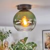 Koyoto ceiling light, globe light green, clear, 1-light source