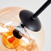 Koyoto ceiling light, globe light 77.5 cm Amber, chrome, clear, Smoke-coloured, 6-light sources