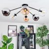 Koyoto ceiling light, globe light 77.5 cm Amber, chrome, clear, Smoke-coloured, 6-light sources