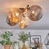 Chehalis ceiling light, globe light Amber, clear, Smoke-coloured, 5-light sources