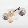 Chehalis ceiling light, globe light Amber, clear, Smoke-coloured, 5-light sources