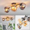Gastor ceiling light, globe light Amber, clear, Smoke-coloured, 4-light sources