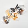 Gastor ceiling light, globe light Amber, clear, Smoke-coloured, 4-light sources
