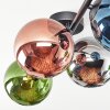 Gastor ceiling light, globe light blue, chrome, green, coppery, Smoke-coloured, 4-light sources