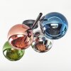 Gastor ceiling light, globe light blue, chrome, green, coppery, Smoke-coloured, 4-light sources