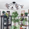 Koyoto ceiling light, globe light 77.5 cm clear, Smoke-coloured, 6-light sources