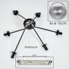 Koyoto ceiling light, globe light 77.5 cm clear, Smoke-coloured, 6-light sources