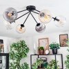 Koyoto ceiling light, globe light 77.5 cm Amber, clear, Smoke-coloured, 6-light sources