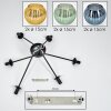 Koyoto ceiling light, globe light 77.5 cm blue, gold, green, 6-light sources