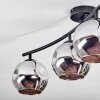 Ripoll ceiling light, globe light chrome, Smoke-coloured, 4-light sources