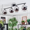 Ripoll ceiling light, globe light chrome, Smoke-coloured, 4-light sources