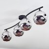 Ripoll ceiling light, globe light chrome, Smoke-coloured, 4-light sources