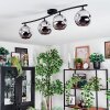 Ripoll ceiling light, globe light chrome, Smoke-coloured, 4-light sources