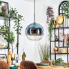 Koyoto hanging light, globe light, pendant light 30 cm blue, clear, 1-light source