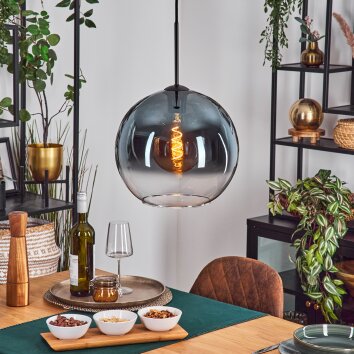 Koyoto hanging light, globe light, pendant light 30 cm blue, clear, 1-light source