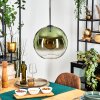 Koyoto hanging light, globe light, pendant light 30 cm green, clear, 1-light source