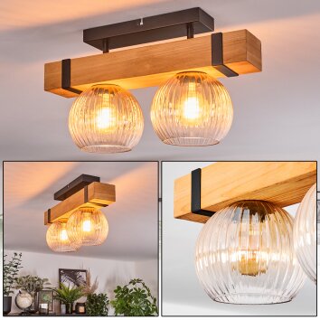 Sernadelo ceiling light, globe light Ecru, black, 2-light sources