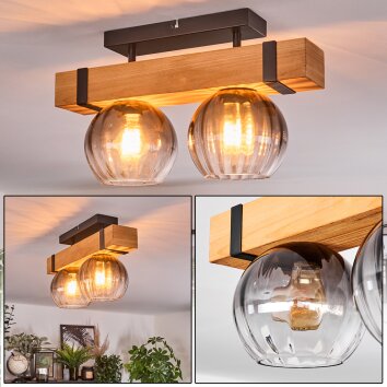 Sernadelo ceiling light, globe light Ecru, black, 2-light sources