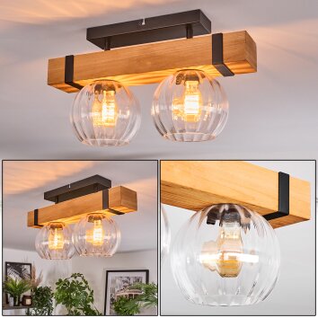 Sernadelo ceiling light, globe light Ecru, black, 2-light sources