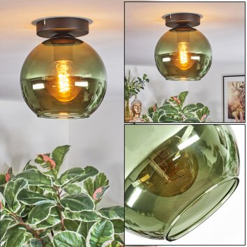 Koyoto ceiling light, globe light green, 1-light source