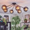 Koyoto ceiling light, globe light 77.5 cm Smoke-coloured, 6-light sources