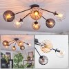 Koyoto ceiling light, globe light 77.5 cm Amber, clear, Smoke-coloured, 6-light sources