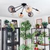 Koyoto ceiling light, globe light 77.5 cm Amber, clear, Smoke-coloured, 6-light sources