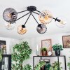 Koyoto ceiling light, globe light 77.5 cm Amber, clear, Smoke-coloured, 6-light sources