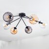 Koyoto ceiling light, globe light 77.5 cm Amber, clear, Smoke-coloured, 6-light sources