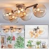 Chehalis ceiling light, globe light Amber, clear, 5-light sources