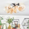 Chehalis ceiling light, globe light Amber, clear, 5-light sources