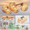 Chehalis ceiling light, globe light Amber, 5-light sources