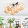Chehalis ceiling light, globe light Amber, 5-light sources
