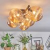 Chehalis ceiling light, globe light Amber, 5-light sources