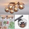 Chehalis ceiling light, globe light chrome, Smoke-coloured, 5-light sources