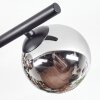 Chehalis ceiling light, globe light chrome, Smoke-coloured, 5-light sources