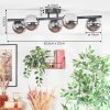 Chehalis ceiling light, globe light chrome, Smoke-coloured, 5-light sources