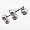 Chehalis ceiling light, globe light chrome, Smoke-coloured, 5-light sources