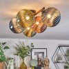Chehalis ceiling light, globe light blue, green, coppery, 5-light sources