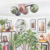 Chehalis ceiling light, globe light blue, green, coppery, Smoke-coloured, 5-light sources
