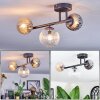 Chehalis ceiling light, globe light Amber, clear, Smoke-coloured, 3-light sources