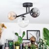 Chehalis ceiling light, globe light Amber, clear, Smoke-coloured, 3-light sources