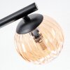 Chehalis ceiling light, globe light Amber, clear, Smoke-coloured, 3-light sources