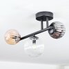 Chehalis ceiling light, globe light Amber, clear, Smoke-coloured, 3-light sources