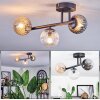 Chehalis ceiling light, globe light Amber, clear, Smoke-coloured, 3-light sources